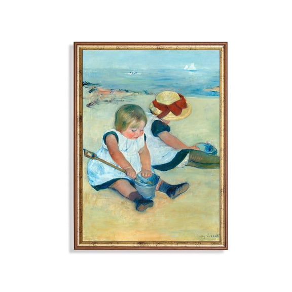 Mary Cassatt Children on Beach Print Poster Vintage Coastal Art, Size 24x36 UNFFRAMED F03.1.7l1186