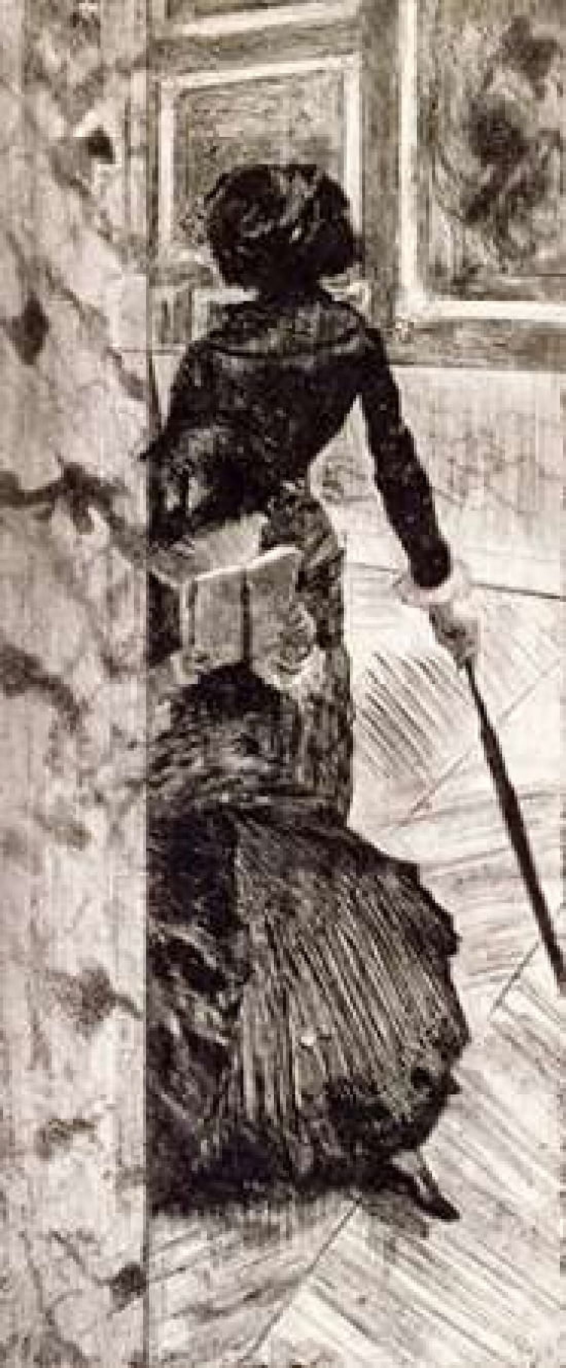 Mary Cassatt at the Louvre Canvas Art - Edgar Degas (10 x 20)