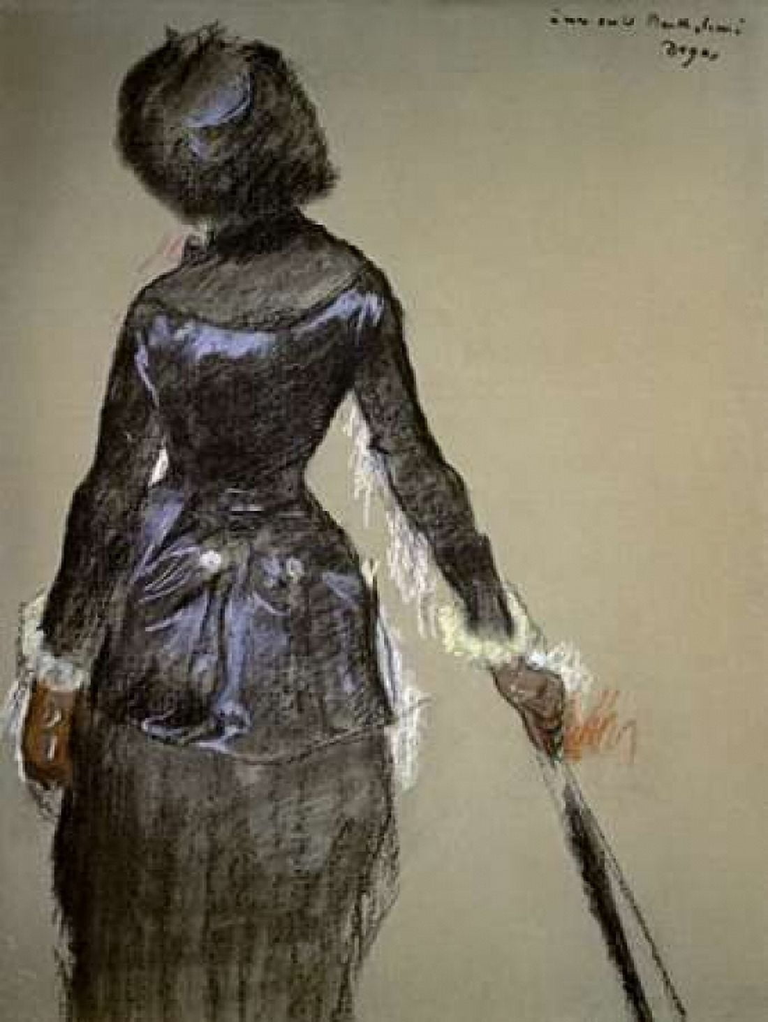 Mary Cassatt at the Louvre Canvas Art - Edgar Degas (18 x 24)