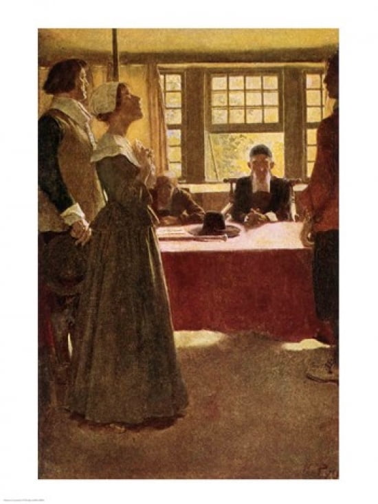 Mary Dyer Brought Before Governor Endicott Canvas Art - Howard Pyle (24 x 36)