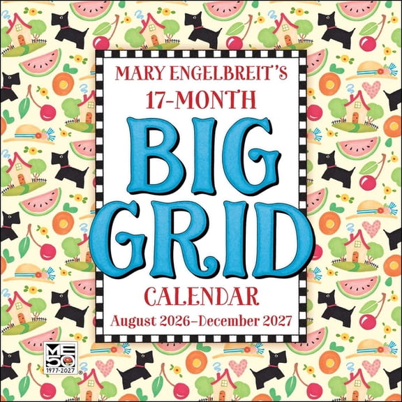 Mary Engelbreit's 2026-2027 17-Month Big Grid Wall Planner Calendar, (Paperback)