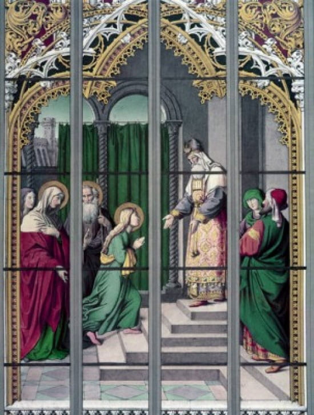 Mary Entering The Temple 19th Century 19th Century Stained Glass Stained Glass Canvas Art - (18 x 24)