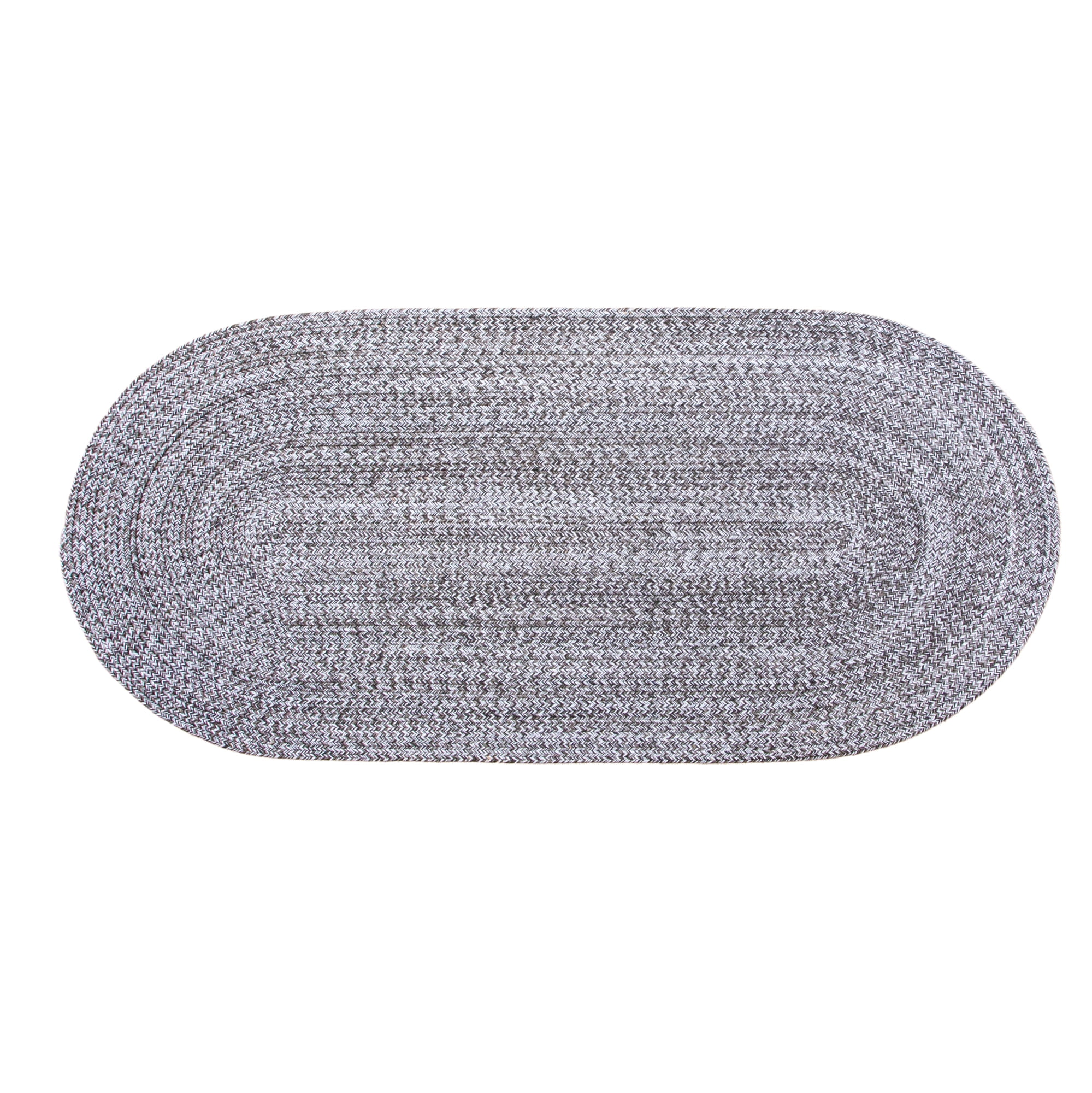 Mary Farmhouse Dark Gray / Light Gray Braided Area Rug 2' x 8' Runner