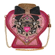 Mary Frances LOVE POTION Pink Bottle Beaded Handbag Purse NEW