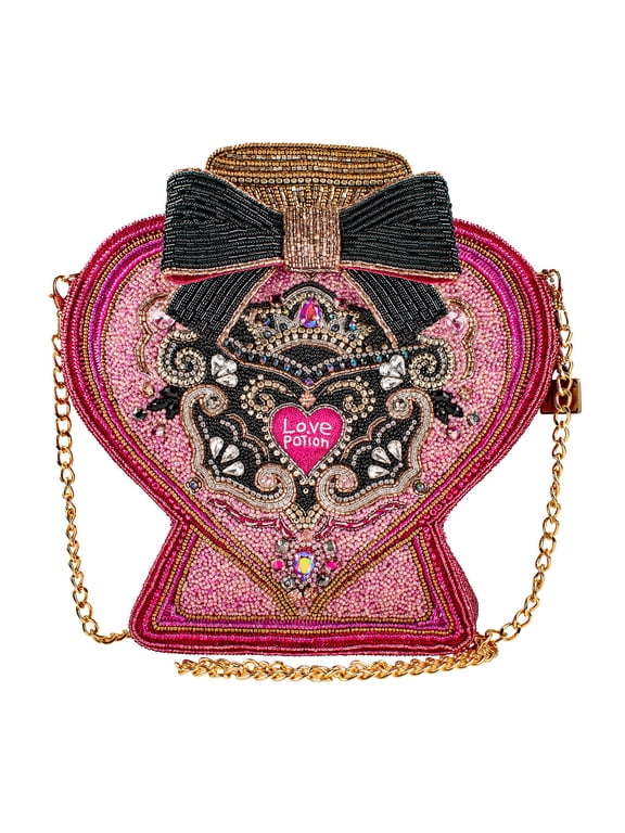 LOVE POTION Pink Bottle Beaded Handbag Purse NEW