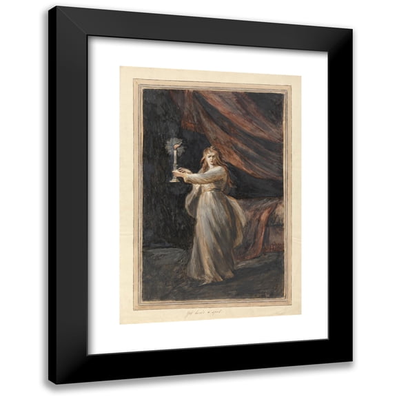 Mary Hoare 14x18 Black Modern Framed Museum Art Print Titled - Lady Macbeth, Sleepwalking (1781)