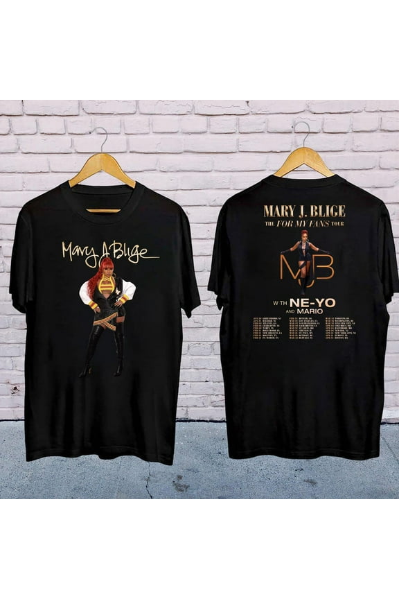 Mary J Blige Graphic T-Shirt, Mary J Blige The For My Fans Tour 2025 Shirt,Black color,size L