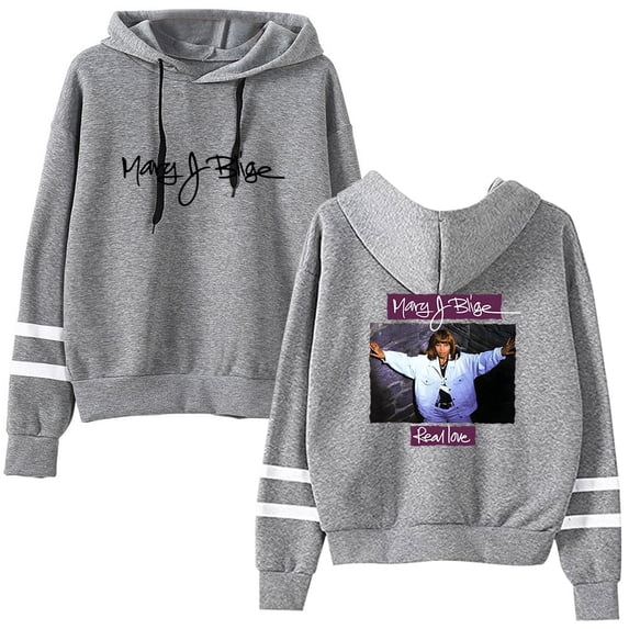 Mary J. Blige Hoodies Vintage 90s Pocketless Hip Hop Pullover Men Women Casual Fashion Hooded Sweatshirt