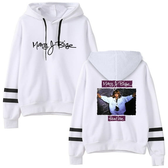 Mary J. Blige Hoodies Vintage 90s Pocketless Hip Hop Pullover Men Women Casual Fashion Hooded Sweatshirt