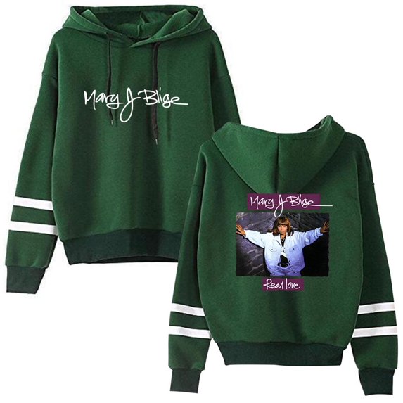 Mary J. Blige Hoodies Vintage 90s Pocketless Hip Hop Pullover Men Women Casual Fashion Hooded Sweatshirt