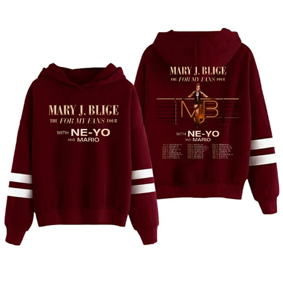 Mary J. Blige Hoodies Vintage 90s Pocketless Sweatshirt Hip Hop Pullover Fashion Wear