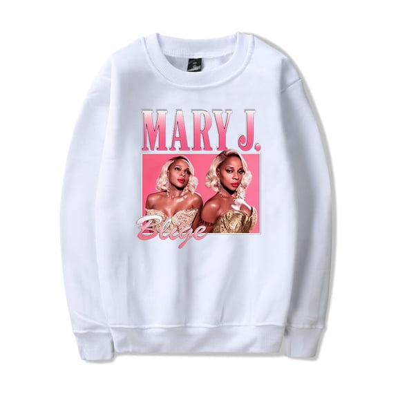 Mary J. Blige Logo Print Crewneck Sweatshirt Unisex Fashion Long Sleeve Top