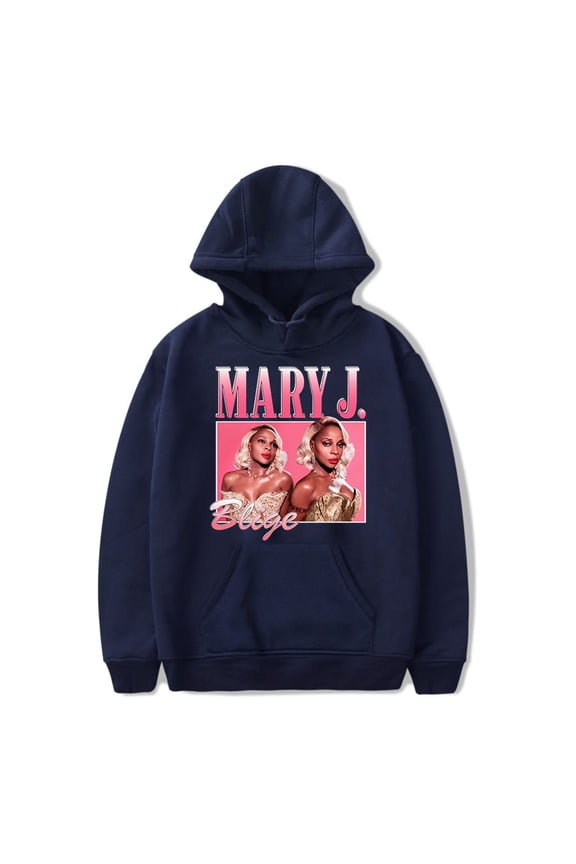 Mary J. Blige Logo Print Hoodie Women Man Fashion Casual Long Sleeve Sweatshirt