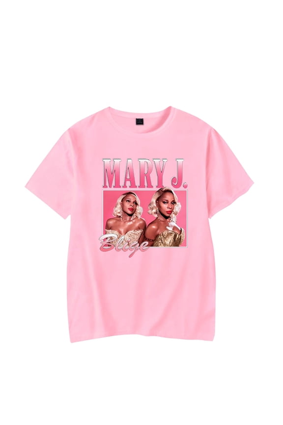 Mary J. Blige Logo Print T-shirt Women Men Casual Fashion Short Sleeve Tee