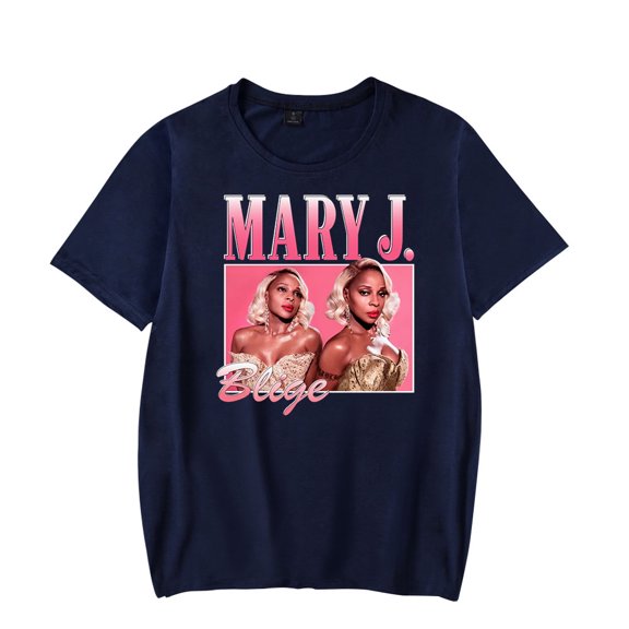 Mary J. Blige Logo Print T-shirt Women Men Casual Fashion Short Sleeve Tee