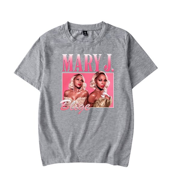 Mary J. Blige Logo Print T-shirt Women Men Casual Fashion Short Sleeve Tee
