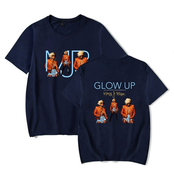 Mary J. Blige Merch Glow Up Print T-shirt Women Men Casual Fashion Short Sleeve Tee