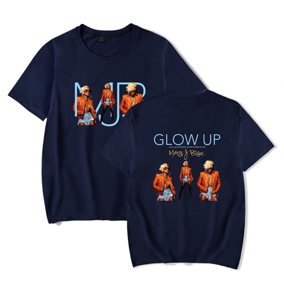 Mary J. Blige Merch Glow Up Print T-shirt Women Men Casual Fashion Short Sleeve Tee