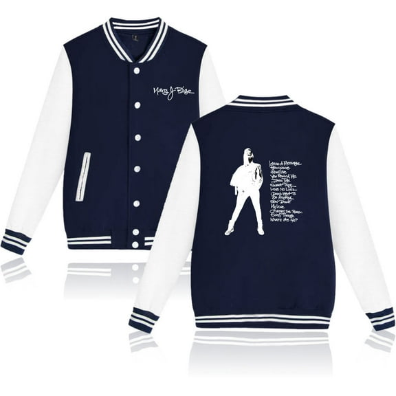 Mary J. Blige Merch What's the 411? Print Baseball Jacket Fashion Clothes Unisex Long Sleeve
