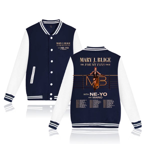 Mary J. Blige The For My Fans Tour 2025 Baseball Jacket Fashion Clothes Unisex Long Sleeve