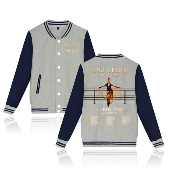 Mary J. Blige The For My Fans Tour 2025 Baseball Jacket Fashion Clothes Unisex Long Sleeve
