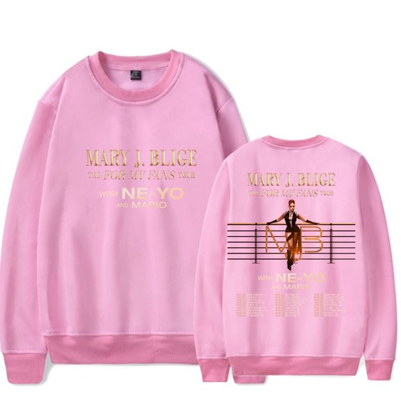 Mary J. Blige The For My Fans Tour 2025 Crewneck Sweatshirt Unisex Fashion Long Sleeve Top