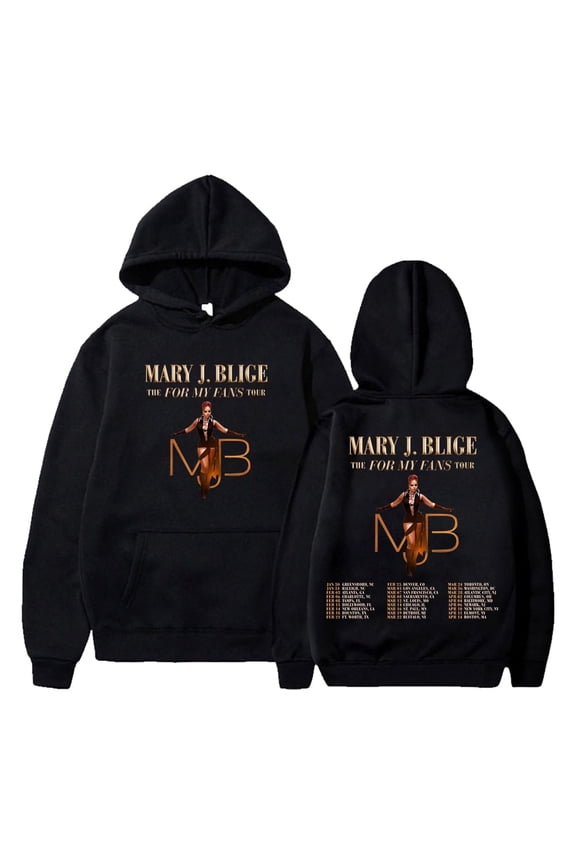 Mary J. Blige The For My Fans Tour 2025 Hoodie Merch Casual Fashion Streetwear Men Women Hooded Sweatshirt