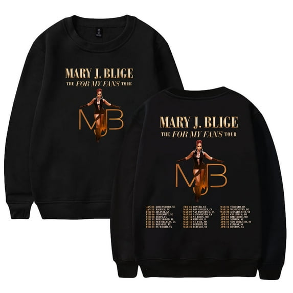 Mary J. Blige The For My Fans Tour 2025 Merch Crewneck Long Sleeve Streetwear Men Women Sweatshirt