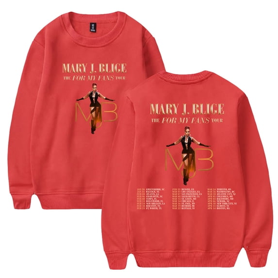 Mary J. Blige The For My Fans Tour 2025 Merch Crewneck Long Sleeve Streetwear Men Women Sweatshirt
