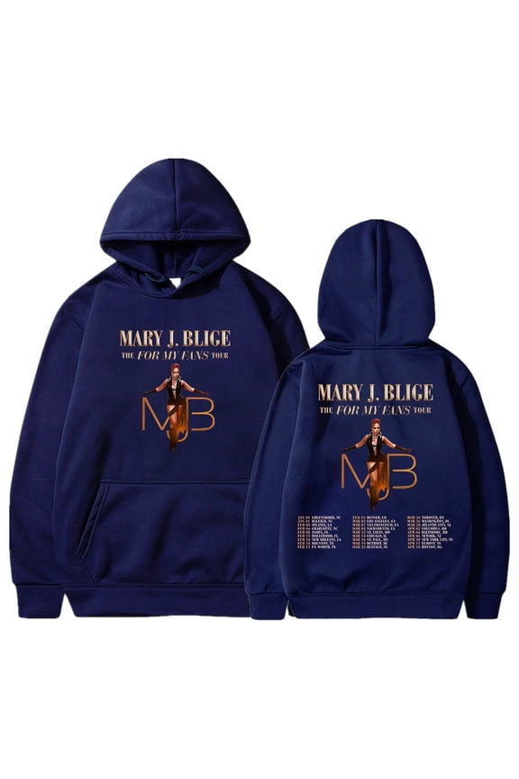 Mary J Blige The For My Fans Tour 2025 Merch Hoodie Pockets Drawstring Unisex Hooded Sweatshirt Fashion Clothing