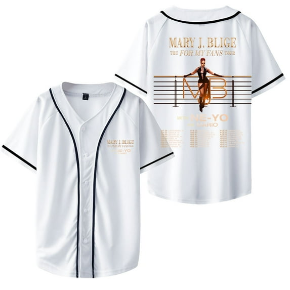 Mary J. Blige The For My Fans Tour 2025 T-shirt Jersey Unisex Casual Short Sleeve Shirt Baseball Jersey
