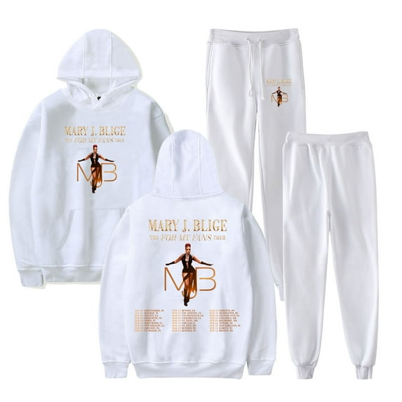 Mary J Blige The For My Fans Tour Hoodie Jogger Pants Two Piece Set Sweatshirts+Sweatpants Men Women's Set