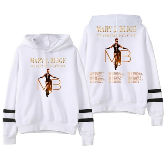 Mary J Blige The For My Fans Tour Hoodie Pocketless Parallel Bars Sleeve Streetwear Men Women Sweatshirt