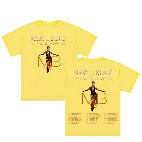 Mary J. Blige The For My Fans Tour T-shirt Crewneck Short Sleeve Cotton Tee Men Women Streetwear Tops