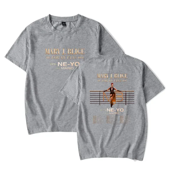 Mary J. Blige The For My Fans Tour T-shirt Hip-hop Crewneck Short Sleeve Fashion Casual Tee Summer top