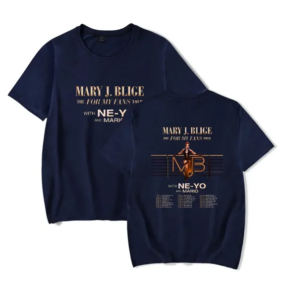 Mary J. Blige The For My Fans Tour T-shirt Hip-hop Crewneck Short Sleeve Fashion Casual Tee Summer top