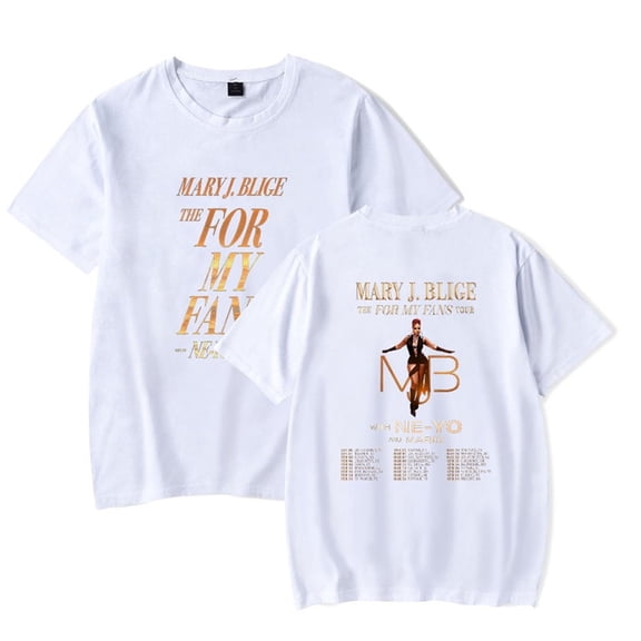 Mary J. Blige The for My Fans Tour 2025 T-Shirt Merch Women Men Crewneck Short Sleeve Fashion Casual Tee Summer top