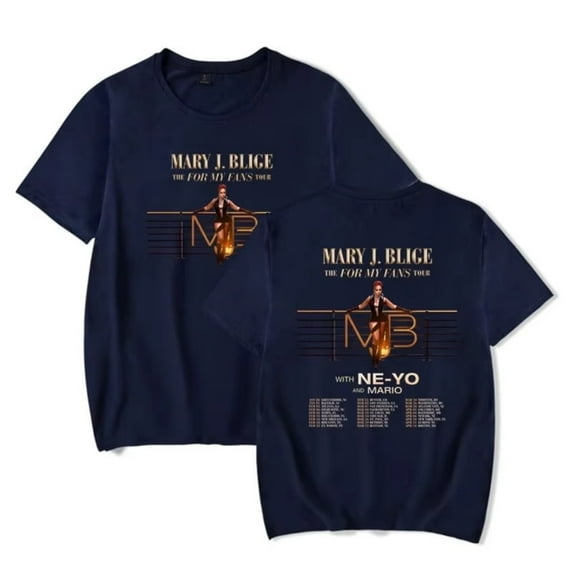 Mary J. Blige The for My Fans Tour 2025 T-Shirt Women Men Crewneck Short Sleeve Fashion Casual Tee Summer top