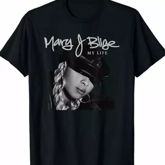Mary J Blige t shirt Tshirt, S, BLACK