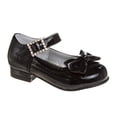 thumbnail image 1 of Mary Jane Dress Shoe Pumps for Girls, Low Heel Hook Loop Buckle, Black Patent (Size 11 Little Kid), 1 of 7