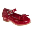 thumbnail image 1 of Mary Jane Dress Shoe Pumps for Girls, Low Heel Hook Loop Buckle, Red Patent (Size 11 Little Kid), 1 of 7