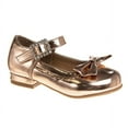 thumbnail image 1 of Mary Jane Dress Shoe Pumps for Girls, Low Heel Hook Loop Buckle, Rose Gold (Size 8 Toddler), 1 of 7