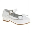 thumbnail image 1 of Mary Jane Dress Shoe Pumps for Girls, Low Heel Hook Loop Buckle, White (Size 8 Toddler), 1 of 7