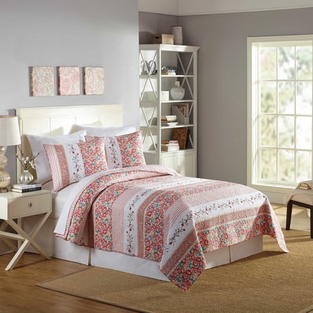Mary Jane Farm Bright Blooms Quilt, Peach, King, All Ages