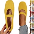 thumbnail image 1 of Mary Jane Flats for Women Fashion Casual Spring and Summer Beach Versatile Round Toe Hollow Breathable Solid Color Flat Shoes Women’s Flats Shoes Comfortable Crochet Casual Flats Dress Shoes, 1 of 8