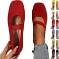 thumbnail image 1 of Mary Jane Flats for Women Fashion Casual Spring and Summer Beach Versatile Round Toe Hollow Breathable Solid Color Flat Shoes Women’s Flats Shoes Comfortable Crochet Casual Flats Dress Shoes, 1 of 9
