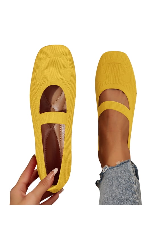 Mary Jane Flats for Women Fashion Casual Spring and Summer Beach Versatile Round Toe Hollow Breathable Solid Color Flat Shoes Women’s Flats Shoes Comfortable Crochet Casual Flats Dress Shoes