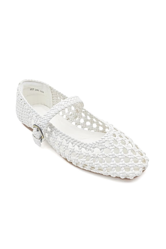 Mary Jane Flats for Women, Comfortable Round Toe Dressy Ballet Flats with Braided Adjustable Buckle and Memory Foam Cushioning