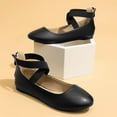 thumbnail image 1 of Mary Jane Shoes For Women Ladies Ballet Flats Closed Toe Flats with Elastic Crossed Ankle Strap, 1 of 10