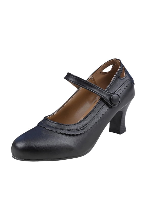 Mary Jane Shoes Women,Modern Dance Indoor Friendship Square National Standard Mary Jane Shoes for Dance Activities,Black Mary Janes,03 Black,9